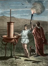 Aeneas Tacticus oder der Taktiker erfindet das Phasensignalsystem 336 v. Chr. - Enee le Taccien - Aeneas der Taktiker erfindet die Kunst der phrasischen Signale im Jahr 336 v. Chr.