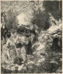 Amaterasu Sonnengöttin - Gravur von Paul François Quinsac - Gravur von 1899