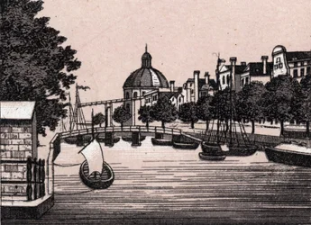 Amsterdam, Holland: Ansicht des Singel-Kanals. in „Die Welt illustriert 168 Ansichten“ undatiert (Ende des 19. Jahrhunderts)