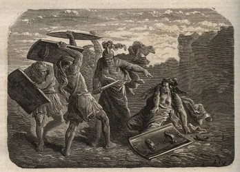 Antikes Rom - Bestrafung der Tarpeia - Gravur