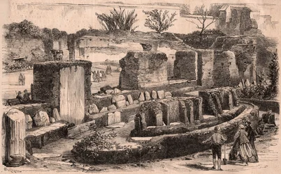 Archäologische Ausgrabungen, organisiert von Napoleon III in Rom im Bereich des Palastes der Cäsaren