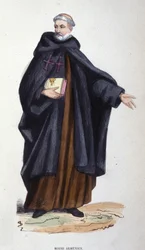 Armenischer Mönch. Gravur aus einem Album über religiöse Orden, Paris