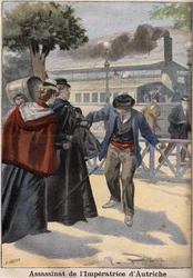 Ermordung der Kaiserin Elisabeth von Österreich (Sisi) durch einen italienischen Anarchisten in Genf