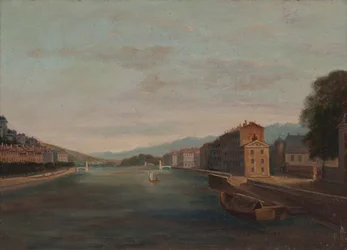 Ufer der Isère in Grenoble 1864