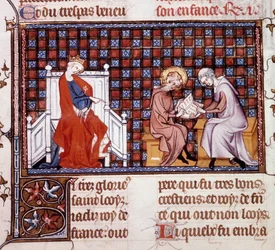 Blanche de Castille, Königin von Frankreich, leitet die Erziehung ihres Sohnes Ludwig IX.