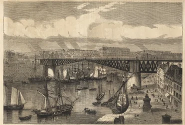 Brest - die große Drehbrücke im Jahr 1864 - Nationalbrücke - Drehbrücke