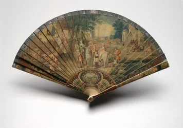 Brisé-Fächer mit einer Jagdszene, ca. 1880-1900
