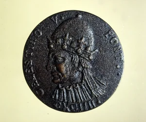 Celestin V. (oder St. Peter Celestin) (1215 - 1296) der Papst, der umzog. Medaille des Rom Medaillenkabinetts