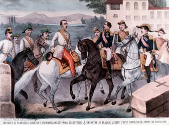 Konferenz von Villafranca, Treffen zwischen dem französischen Kaiser Napoleon III. und Kaiser Franz Joseph I. über den vorläufigen Frieden mit Österreich (1859)