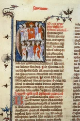 Konzil von Nicäa - Manuskriptillumination (alte lateinische Übersetzung der ersten ökumenischen Konzilien, Isidor zugeschrieben), Mittelalter (Ref. 365, 351r). B. Mr. Toulouse. Antrag auf Genehmigung bei der Stadtbibliothek Toulouse (Tel.: 05 62 27 66