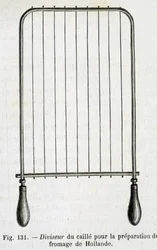 Querteiler für die Zubereitung von holländischem Käse - in „The wonders of industry“ von Louis Figuier