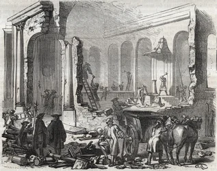 Abriss des Tempels von Charenton im November 1685 nach der Aufhebung des Edikts von Nantes am 18. Oktober