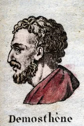 Demosthenes, im antiken Griechenland Demosthenes (Athen -384 - Calaurie -322), einer der großen attischen Redner, athenischer Politiker