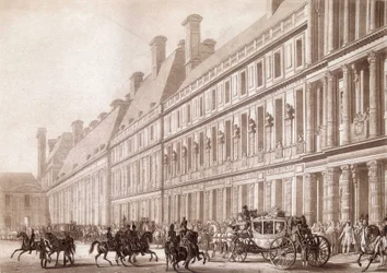 Abreise von Napoleon aus dem Louvre zu seiner Krönung.