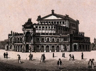 Dresden, Deutschland: Blick auf das Königliche Theater in Dresden. aus 