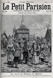 Ostertag in Russland: der Brauch der Eier in der Moskauer Regierung. Gravur in „Le Parisien“