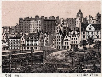 Edinburgh, Schottland: Blick auf die Altstadt in Edinburgh. in „Die Welt illustriert 168 Ansichten“. Undatiert (spätes 19. Jahrhundert)