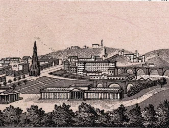 Edinburgh, Schottland: Blick auf die Stadt vom Schloss Edinburgh. in „Die Welt illustriert 168 Ansichten“. Undatiert (spätes 19. Jahrhundert)