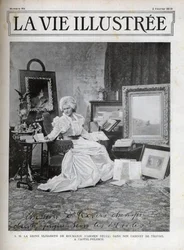 Elisabeth von Wied Königin von Rumänien 1843-1916 - Elisabeth de Wied - Elisabeth Pauline Ottilie Louise de Wied (bekannt unter dem Pseudonym Carmen Sylva), in ihrem Büro im Schloss Pelesch - Titelbild der illustrierten Zeitschrift von 1900
