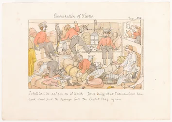 Einschiffung der Truppen, aus Szenen des Lebens in einem Infanterieregiment