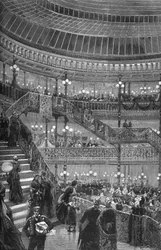 Erweiterungen der „Bon Marché“ Geschäfte - Die große zentrale Treppe, Paris 1880