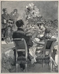 Berühmte Halsketten: Josephines Perlenkette. Konsul Napoleon Bonaparte fragt nach der Herkunft der Perlenkette am Hals seiner Frau, Josephine de Beauharnais.