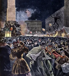 Fest der Befana zur Zeit der Epiphanie in Rom. 1895.