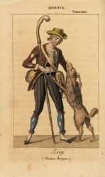 Französischer Schauspieler Bertin als Zug im historischen Melodrama Pauvre Berger von Daubigny, Carmouche und Hyacinthe am Théâtre du Panorama Dramatique