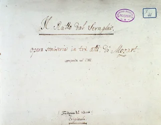 Frontispiz für Die Entführung aus dem Serail, Oper von Mozart, Lichtenthal-Version (1838)