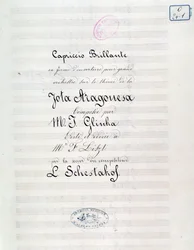 Frontispiz von Capriccio brillant über das Thema Jota Aragonese (Spanische Ouvertüre Nr. 1) von Mikhail Glinka