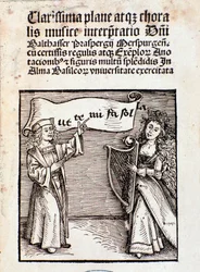 Frontispiz von Clarissima plane atque choralis musice interpretati von Prasperg