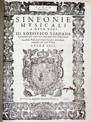 Frontispiz der Partitur von Sinfonie musicali von Ludovico Viadana