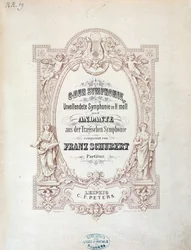 Frontispiz der Partitur der Unvollendeten Symphonie von Franz Schubert