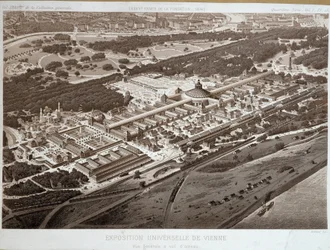 Gesamtansicht der Weltausstellung 1873 in Wien