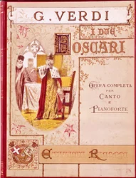 Giuseppe Verdi: Titelblatt der Klaviernoten der Oper 