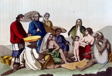 Gruppe von Chinesen. Bibliothèque des arts décoratifs de Paris Le costume ancien et moderne