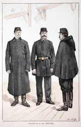 Friedenswächter (1873-1894). Farbradierung zur Illustration des Buches Histoire du corps des gardiens de la paix