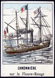 Kanonenboot auf dem Roten Fluss, Ende des 19. Jahrhunderts