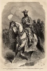 Seine Hoheit Syadji Rao Scindia (1846-1886), Maharadscha von Gwalior (heutiges Madhya Pradesh). Gravur zur Illustration von L
