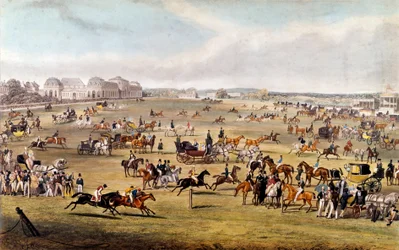 Pferderennen in Chantilly unter der Schirmherrschaft des Herzogs von Orleans