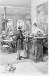 Illustration zu „Rot und Schwarz“. Stendhal. 1831. Stich vom Ende des 19. Jahrhunderts.