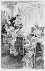 Illustration zu „Rot und Schwarz“ von Stendhal. 1830. Stich vom Ende des 19. Jahrhunderts.