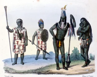 Indianer Encabellados und Jivaros in Ecuador.