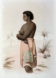 Einheimischer Tonga aus Ozeanien - in First swedish circumnavigation von Skogman Carl Johan Alfred, ed. Stockhlom, Adolf Bonnier