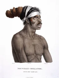Indigener Cour-Rou-Bari-Gal von Neuholland - aus „Reise der Entdeckungen zu den südlichen Ländern“ von Messrs. Lesueur und Peer