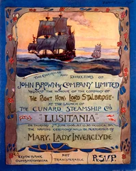 Einladung für Lord Stalbridge zur Teilnahme am Stapellauf der RMS Lusitania