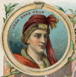 Johann Ohnefurcht (1371-1419), Herzog von Burgund. Chromolithographie Ende des 19. Jahrhunderts