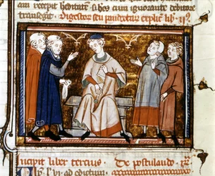 Urteilsszene - in "Digesto e Pandette (Digesto und Pandekten)" von Justinian I.