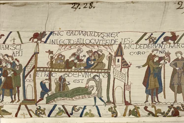 König Eduard der Bekenner auf seinem Sterbebett, Teppich von Bayeux