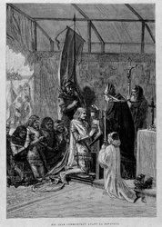 König Johann kommuniziert vor der Schlacht (Poitiers?)